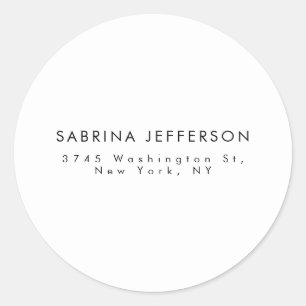 Unique Elegant Plain Simple Minimalist Classic Round Sticker