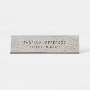 Unique Elegant Plain Simple Minimalist Desk Name Plate
