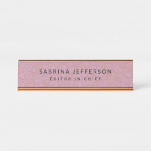 Unique Elegant Plain Simple Minimalist Desk Name Plate
