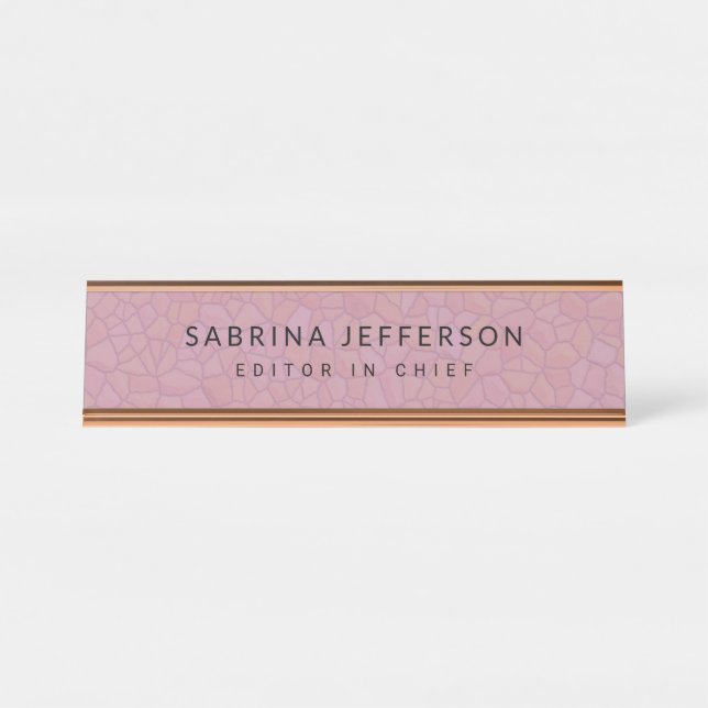 Unique Elegant Plain Simple Minimalist Desk Name Plate (Front)