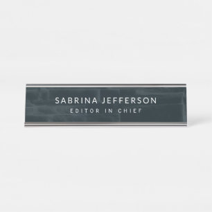 Unique Elegant Plain Simple Minimalist Desk Name Plate