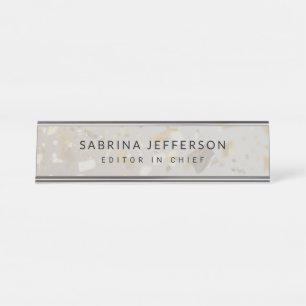 Unique Elegant Plain Simple Minimalist Desk Name Plate