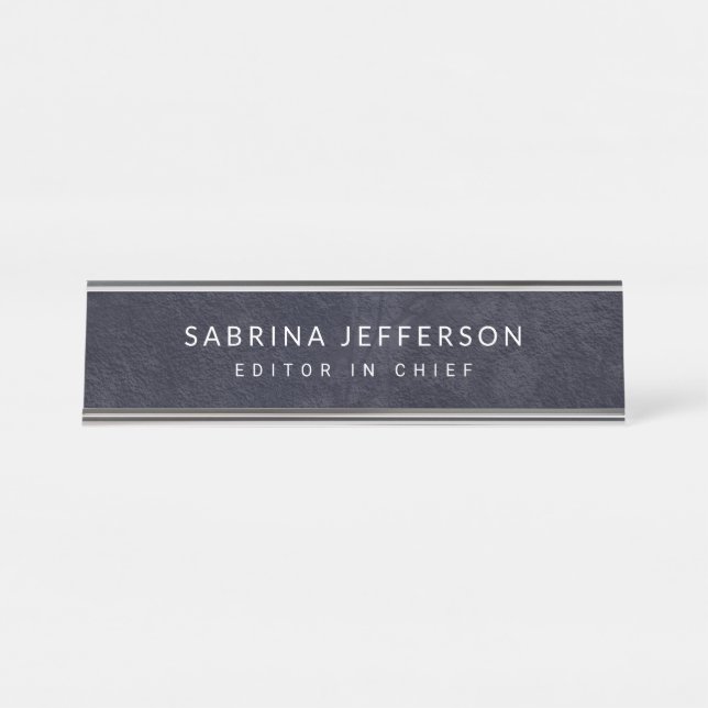 Unique Elegant Plain Simple Minimalist Desk Name Plate (Front)
