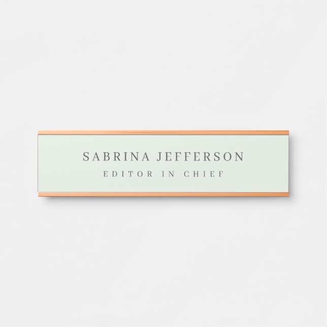 Unique Elegant Plain Simple Minimalist Door Sign (Front)