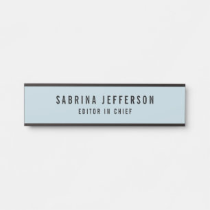 Unique Elegant Plain Simple Minimalist Light Blue Door Sign