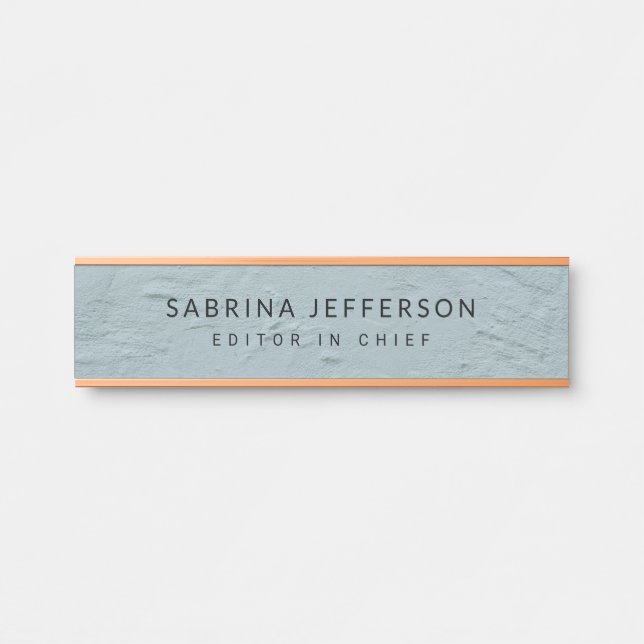 Unique Elegant Plain Simple Minimalist Light Blue Door Sign (Front)