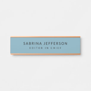 Unique Elegant Plain Simple Minimalist Light Blue Door Sign