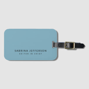 Unique Elegant Plain Simple Minimalist Light Blue Luggage Tag