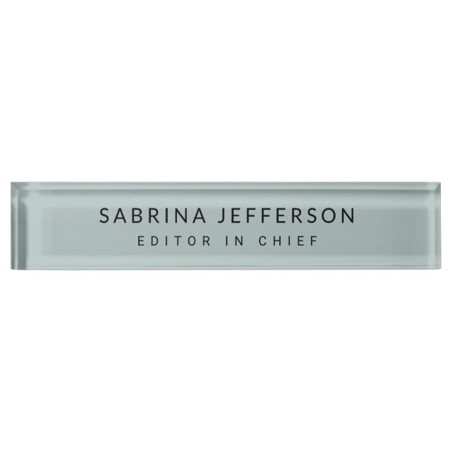 Unique Elegant Plain Simple Minimalist Light Blue Nameplate (Front)