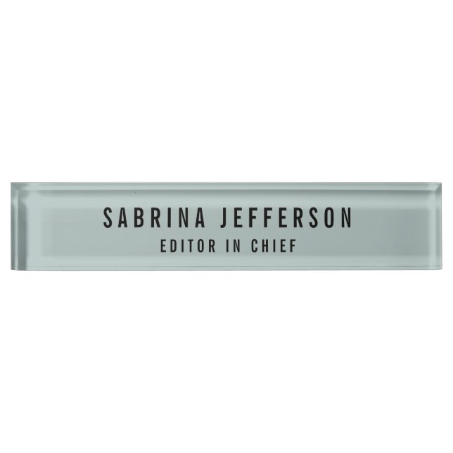 Unique Elegant Plain Simple Minimalist Light Blue Nameplate (Front)
