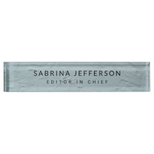 Unique Elegant Plain Simple Minimalist Light Blue Nameplate