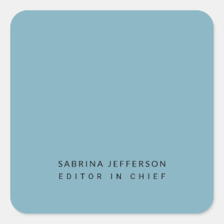 Unique Elegant Plain Simple Minimalist Light Blue Square Sticker