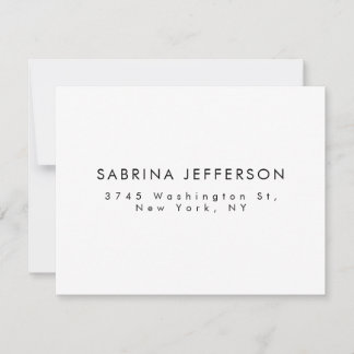 Unique Elegant Plain Simple Minimalist RSVP Card