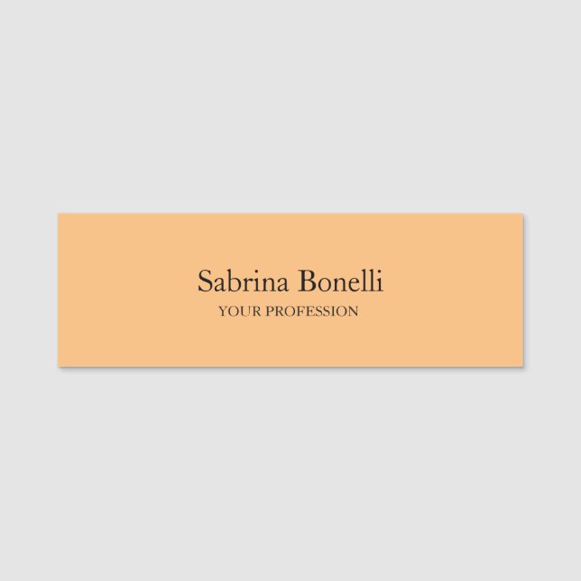 Unique Elegant Plain Simple Modern Professional Name Tag (Front)