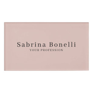 Unique Elegant Plain Simple Rose Gold Color Name Tag
