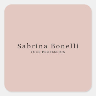 Unique Elegant Plain Simple Rose Gold Color Square Sticker