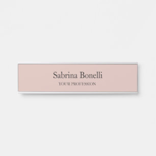 Unique Elegant Plain Simple Rose Gold Colour Door Sign