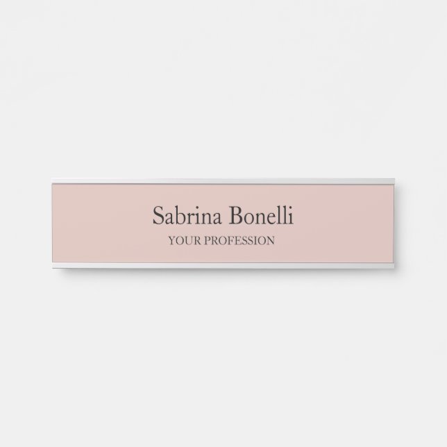 Unique Elegant Plain Simple Rose Gold Colour Door Sign (Front)