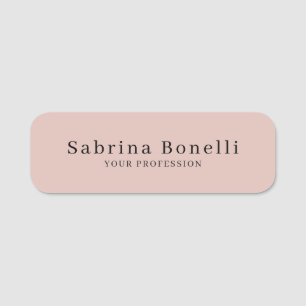 Unique Elegant Plain Simple Rose Gold Colour Name Tag