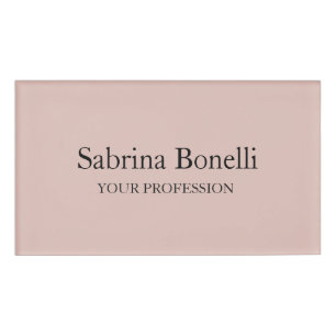 Unique Elegant Plain Simple Rose Gold Colour Name Tag