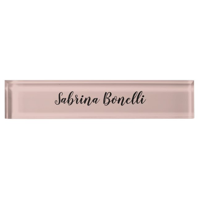 Unique Elegant Plain Simple Rose Gold Colour Nameplate (Front)