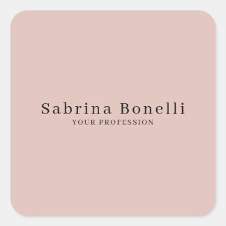 Unique Elegant Plain Simple Rose Gold Colour Square Sticker