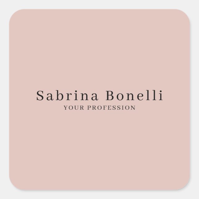 Unique Elegant Plain Simple Rose Gold Colour Square Sticker (Front)