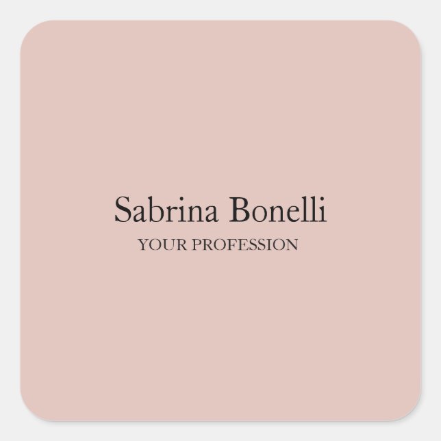Unique Elegant Plain Simple Rose Gold Colour Square Sticker (Front)