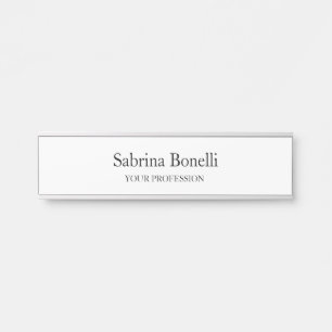 Unique Elegant Plain Simple White Door Sign