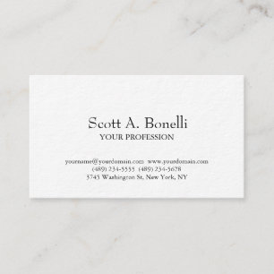 Unique Elegant Plain Simple White Special Business Card