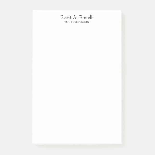 Unique Elegant Plain Simple White Special Post-it Notes (Front)