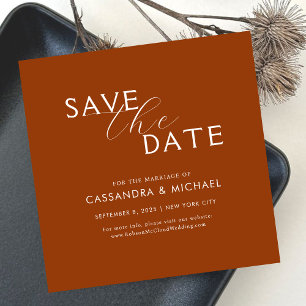 Unique Elegant Terracotta Typography Wedding Save The Date