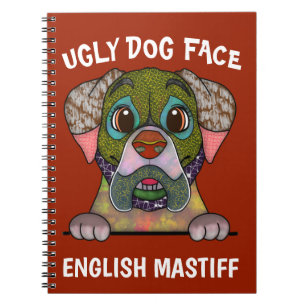 Unique English Mastiff ugly dog face Notebook