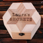 Unique Engraved Hexagon Light Wood Jewellery Box