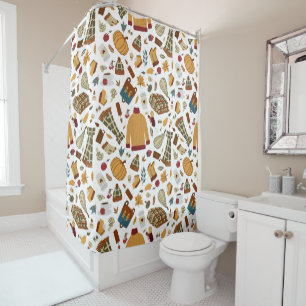 Unique Fall Leaves Harvest Autumn Pumpkins Shower Curtain
