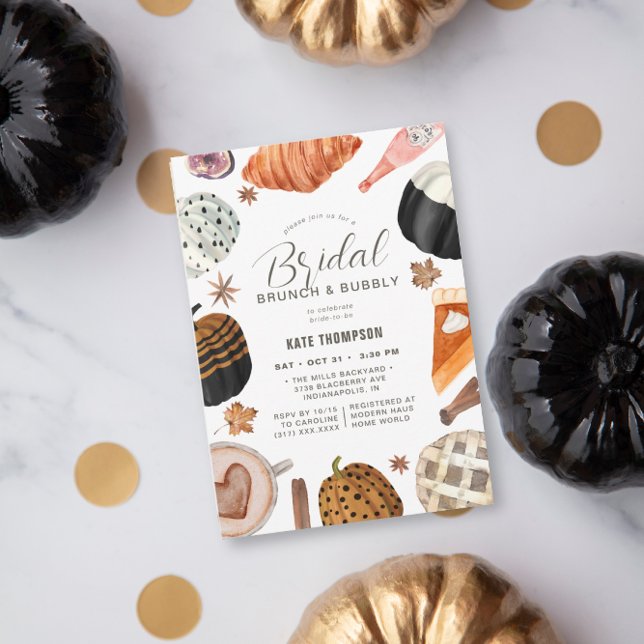 Unique Fall Painted Pumpkins Bridal Shower Brunch Invitation (Creator Uploaded)