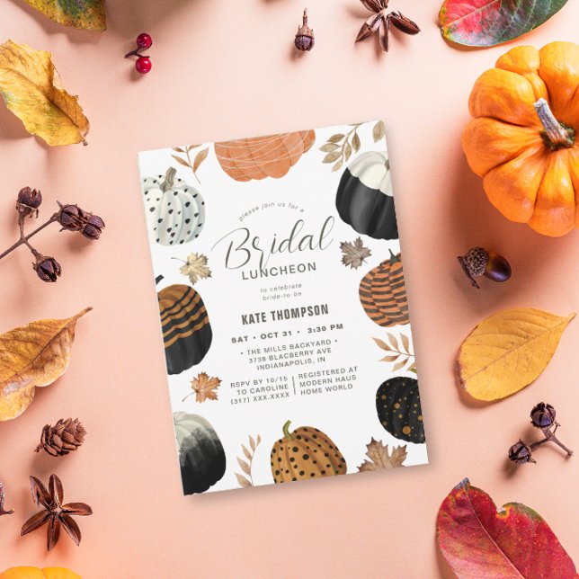 Unique Fall Painted Pumpkins Bridal Shower Invitation (Creator Uploaded)