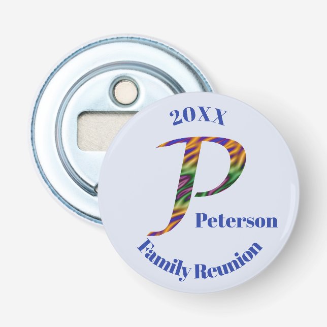 Unique Family Reunion Memento Vivid Letter P Bottle Opener (Front)