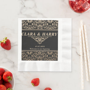Unique fancy minimalist boho modern wedding  napkin
