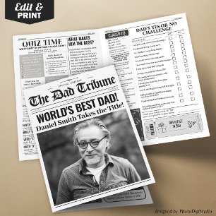 Unique Father's Day Card Newspaper Greeting Card