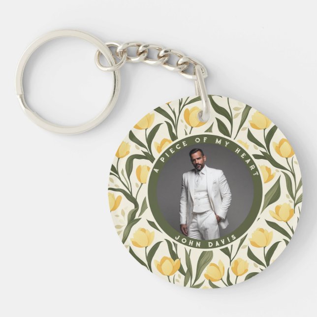 Unique Father'S Day Gift Ideas Tulip Flower Key Ring (Front)
