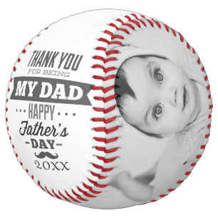 Unique Fathers Day Personalised Black White Softball