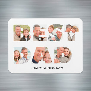 Unique Father's Day Photo Collage Best Dad Magnet