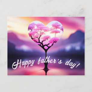 Unique Father's Day postcard : Heart Tree Design