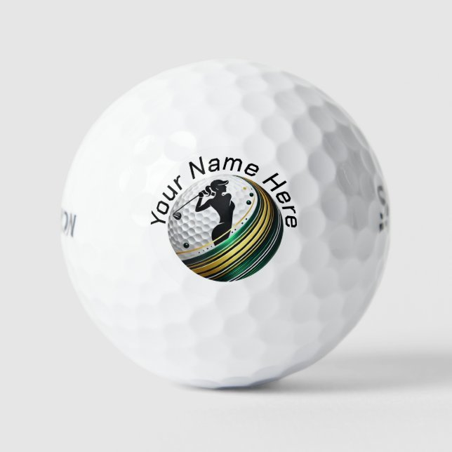 Unique Female Golfer Gift Idea Golf Balls (Front)