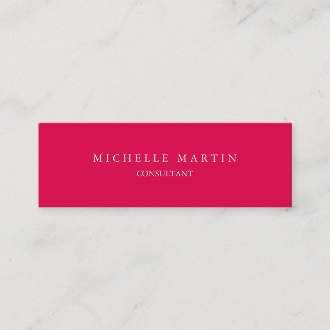Unique feminine exclusive private special pink mini business card (Front)