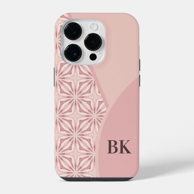 Unique Feminine Pretty Pink Geometric Pattern iPhone Case (Back)
