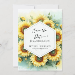 Unique Field Sunflower Wedding Save The Date