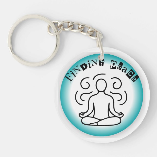 Unique Finding Peace Art Designs - Happy Shopping Key Ring (Front)