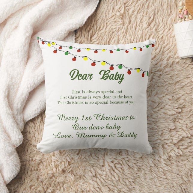 Unique  First Christmas Personalised Typography  Cushion (Blanket)